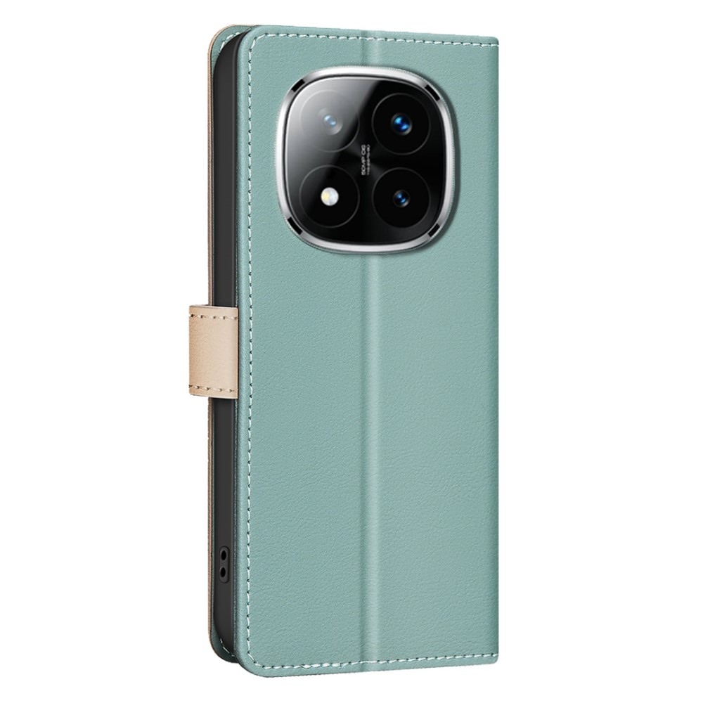 BNF DUO könyvtáska Xiaomi Redmi Note 14 Pro-hoz - zöld