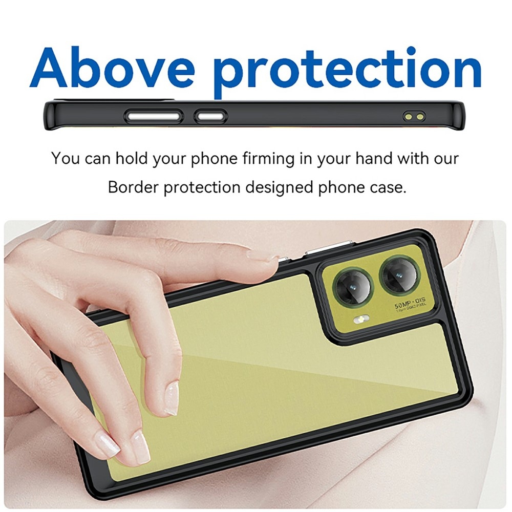 Gél tok kemény hátlappal a Motorola Moto G85 5G készülékhez - fekete