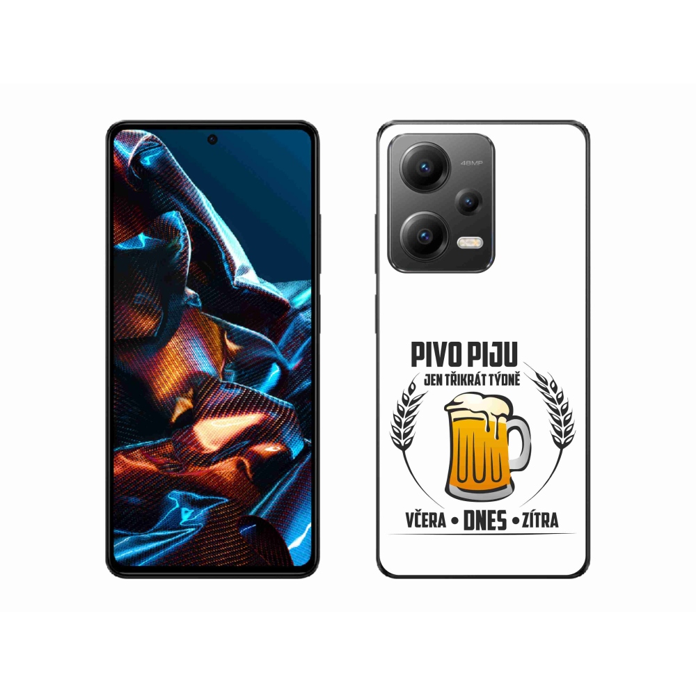 Gél borítás mmCase a Xiaomi Redmi Note 12 Pro 5G-hez - sör motívum fehér háttérrel