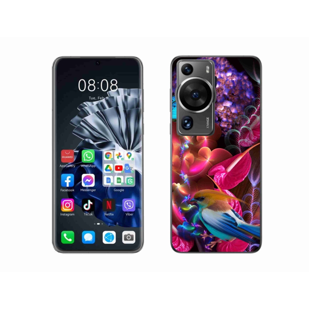 Gél borító mmCase a Huawei P60 Pro készülékhez - színes virágok