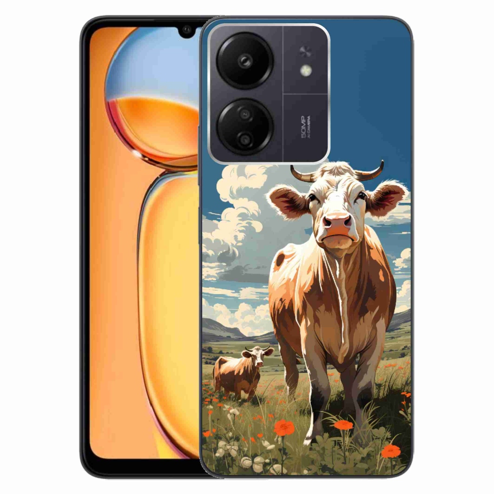 Gél borítás mmCase a Xiaomi Poco C65/Redmi 13C számára - tehenek a réten