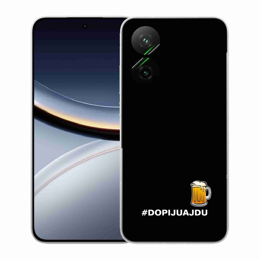 Gél borító mmCase a Xiaomi Poco F7 5G-hez - sör motívum 1 fekete háttérrel