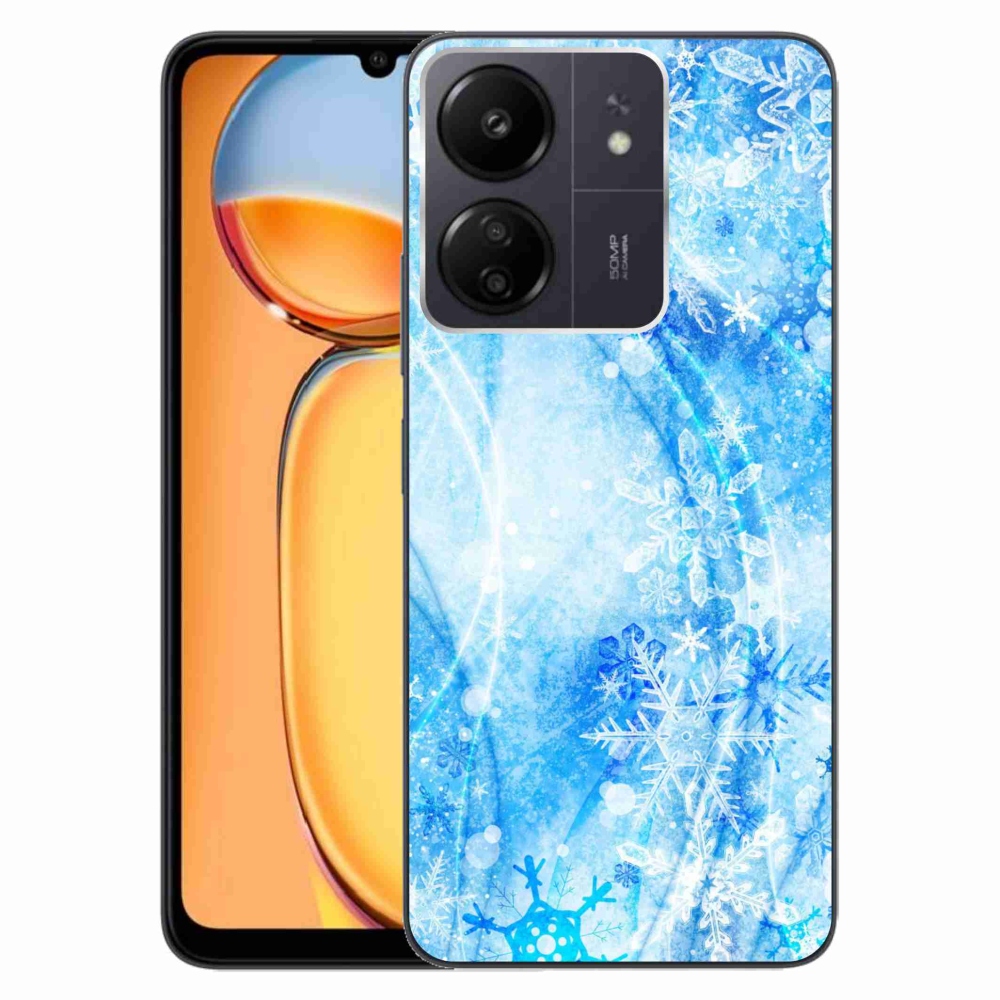 Gél borítás mmCase a Xiaomi Poco C65/Redmi 13C számára - hópelyhek