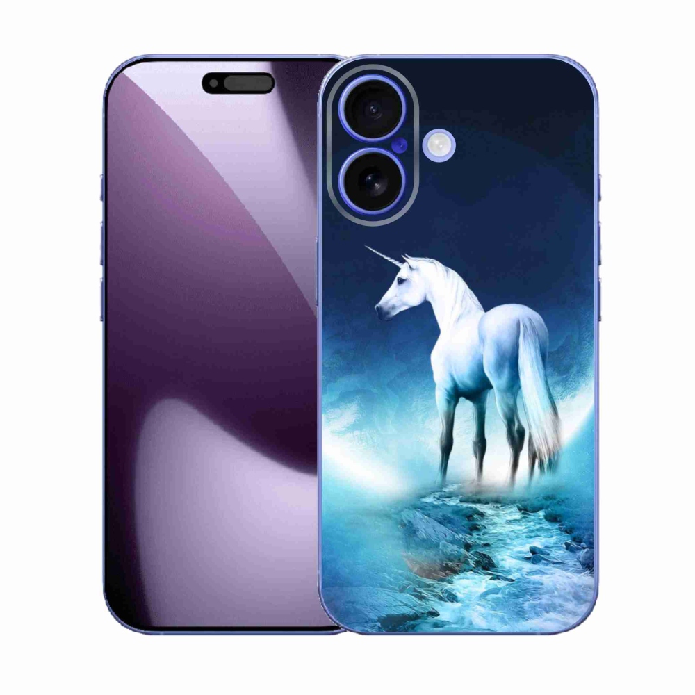 Zselés borítás mmCase iPhone 17 készülékhez - fehér egyszarvú