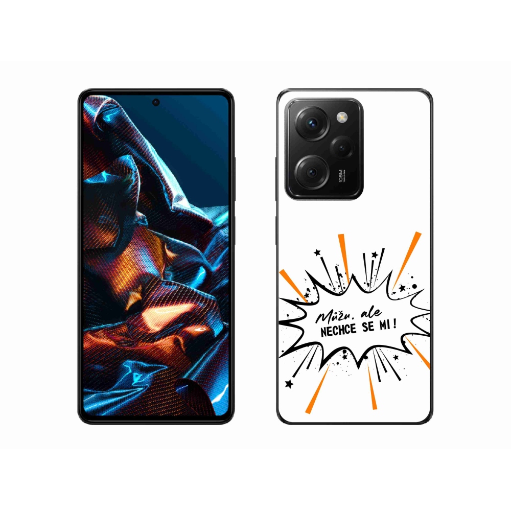 Gél borító mmCase a Xiaomi Poco X5 Pro 5G számára - vicces szöveg 11 fehér háttér