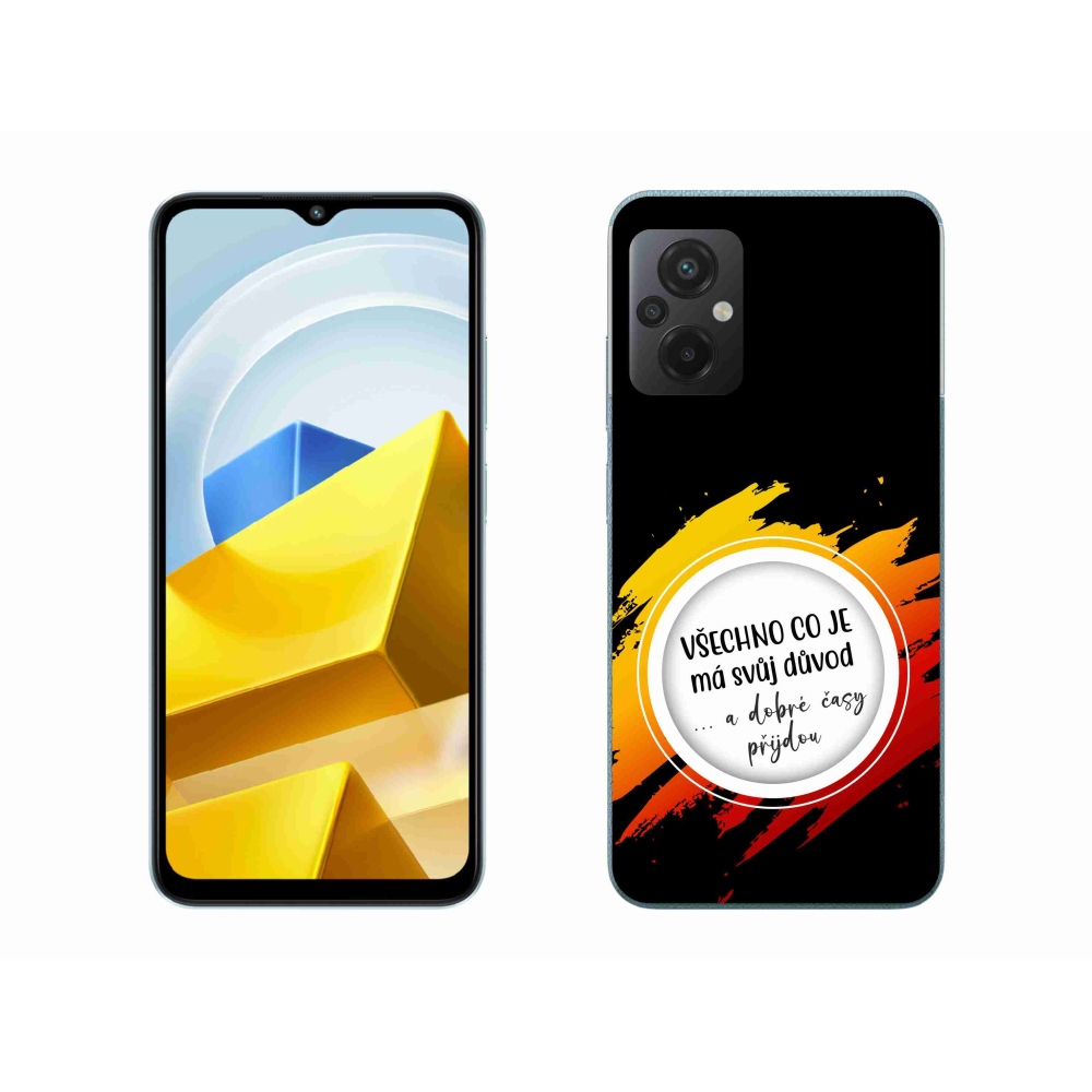 Gél borítás mmCase a Xiaomi Poco M5 4G - idézet 3 fekete háttérrel