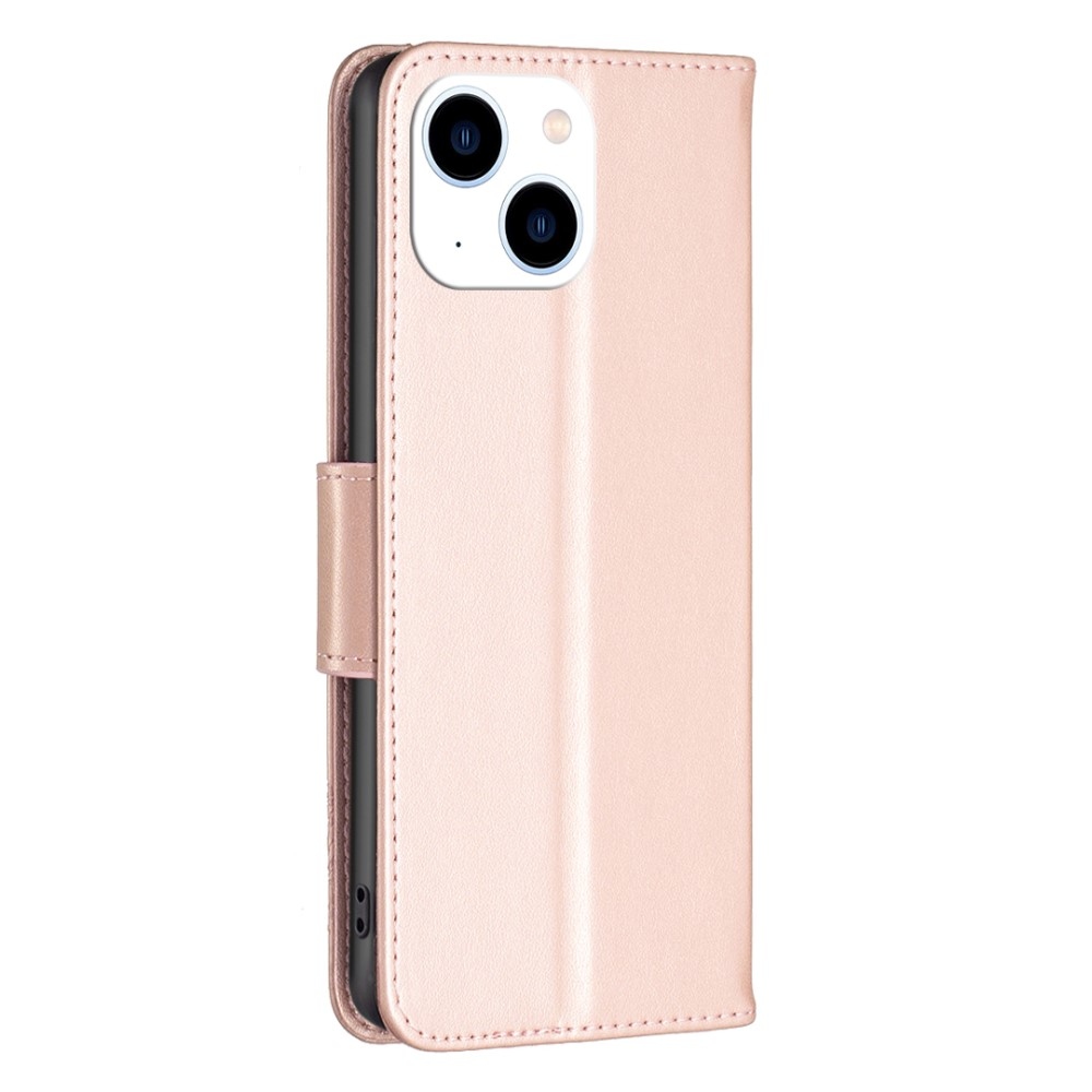 Pillangó könyvtáska iPhone 15 készülékhez - rózsaszín arany