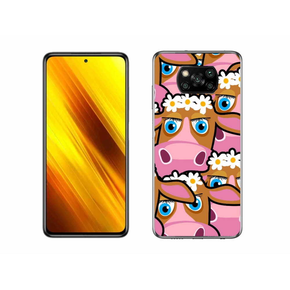 Gél borítás mmCase a Xiaomi Poco X3 Pro számára - karikatúrás tehenek
