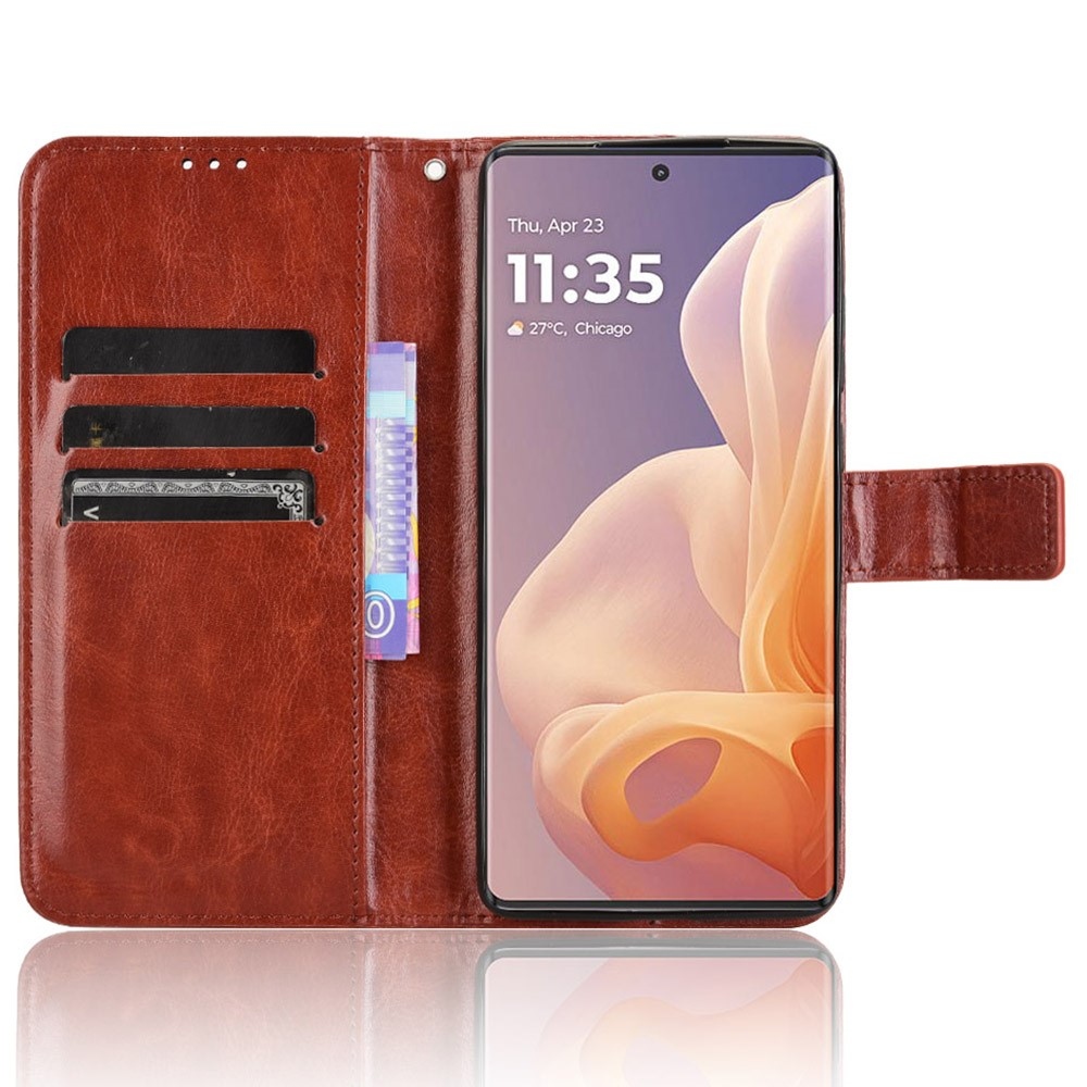 Őrült könyv tok a Motorola Moto G85 5G-hez - barna színű