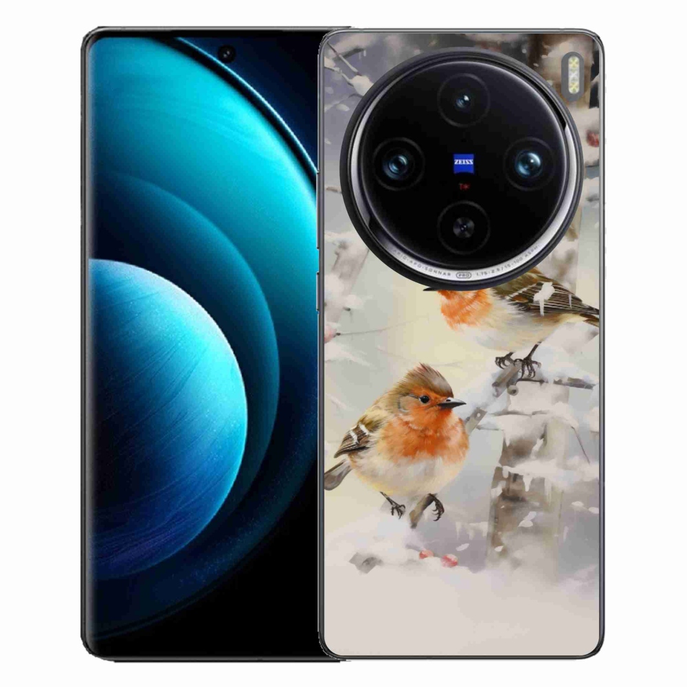 Zselés borítás mmCase a Vivo X100 Pro 5G készülékhez - madarak télen