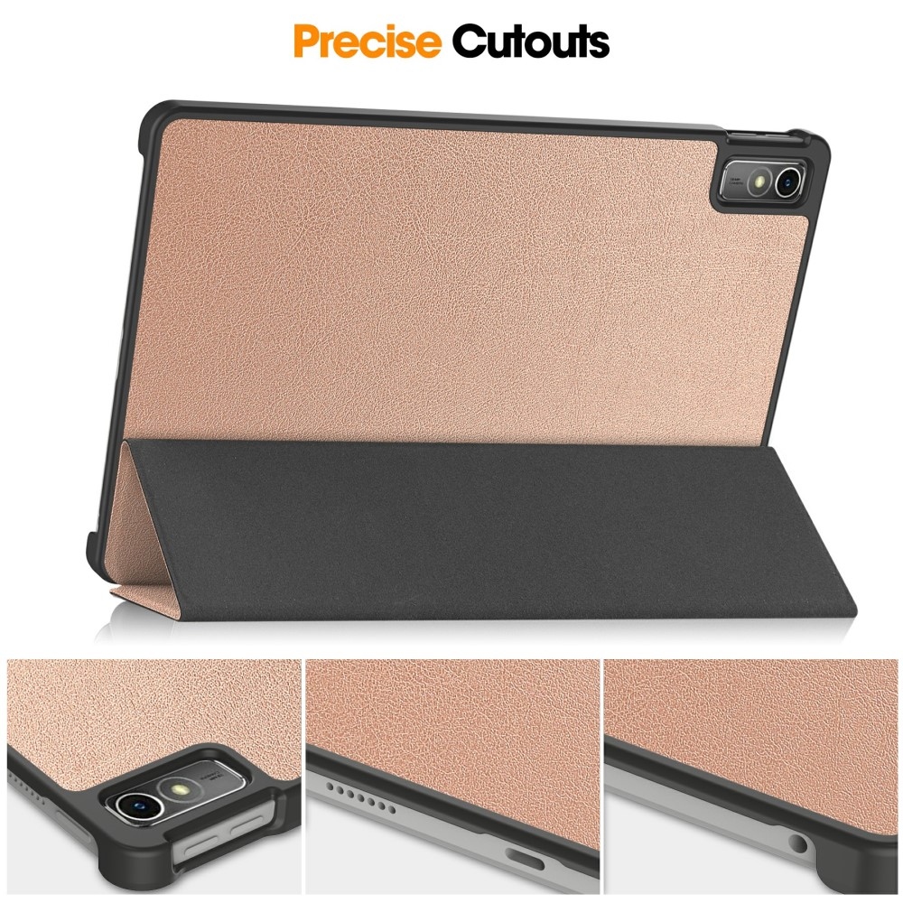 Ügyes záró tok Lenovo Tab M10 5G-hez - rózsa arany