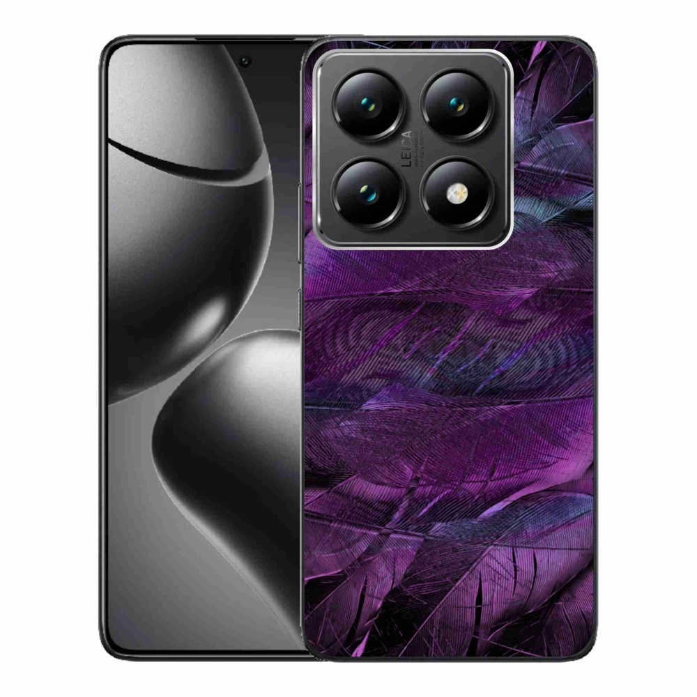 Gél borítás mmCase a Xiaomi 14T Pro számára - lila tollak