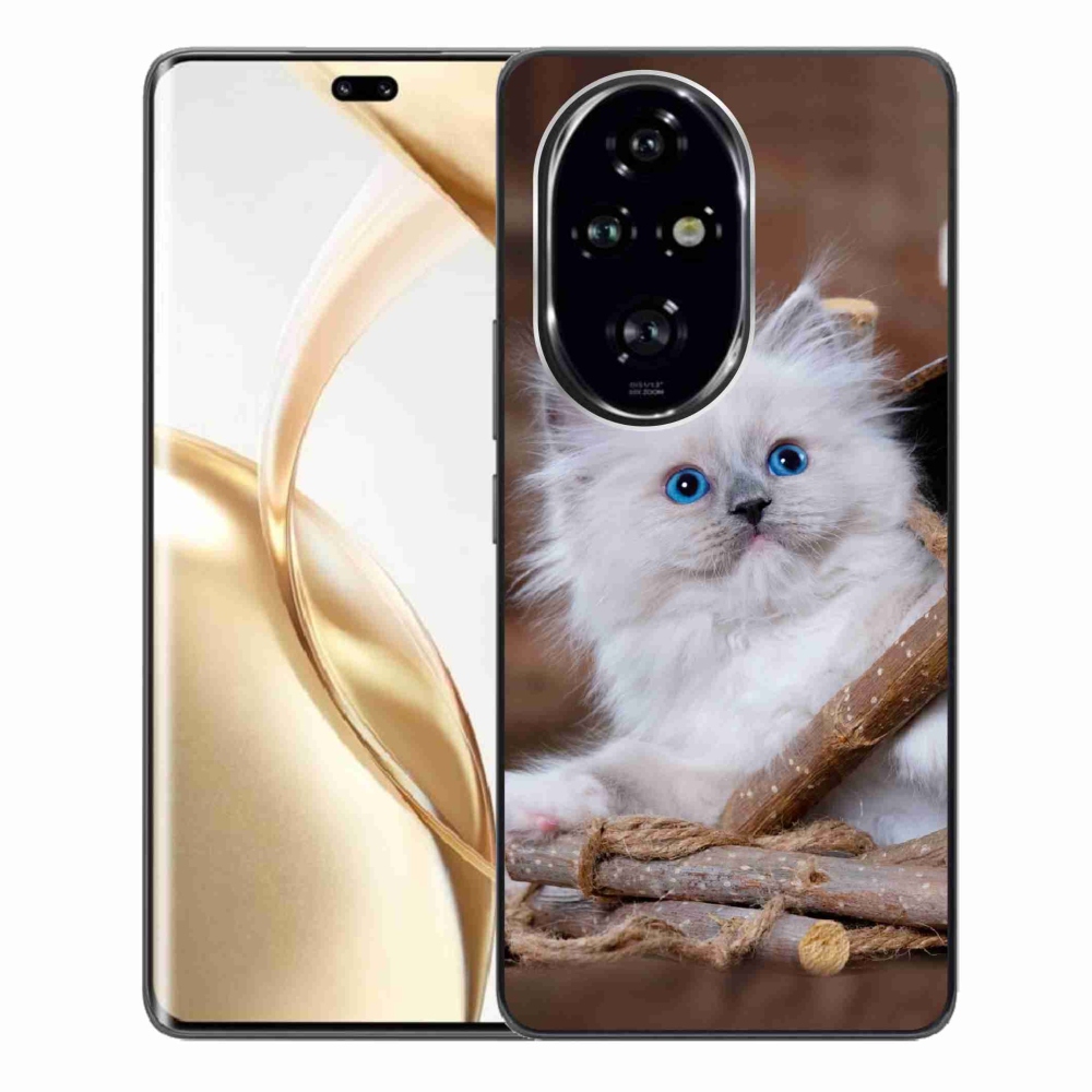 Zselés borítás mmCase a Honor 200 Pro 5G készülékhez - fehér cica