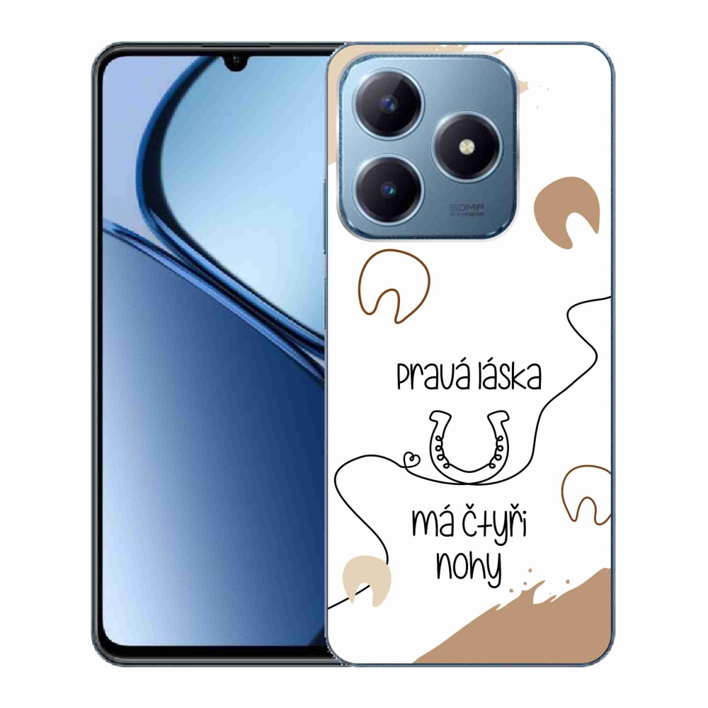 Gél borítás mmCase a Realme C63 készülékhez - ló motívum fehér háttérrel