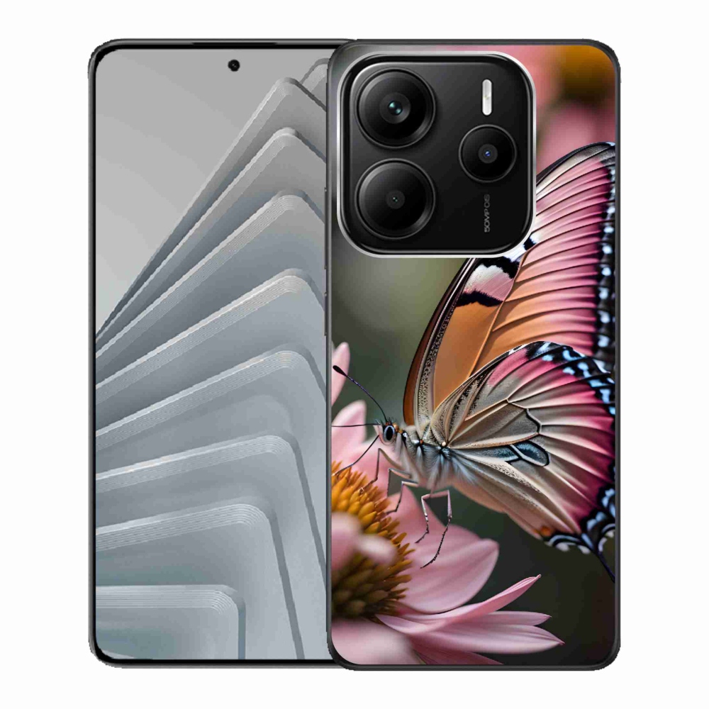 Gél borítás mmCase a Xiaomi Redmi Note 14 5G számára - színes pillangó
