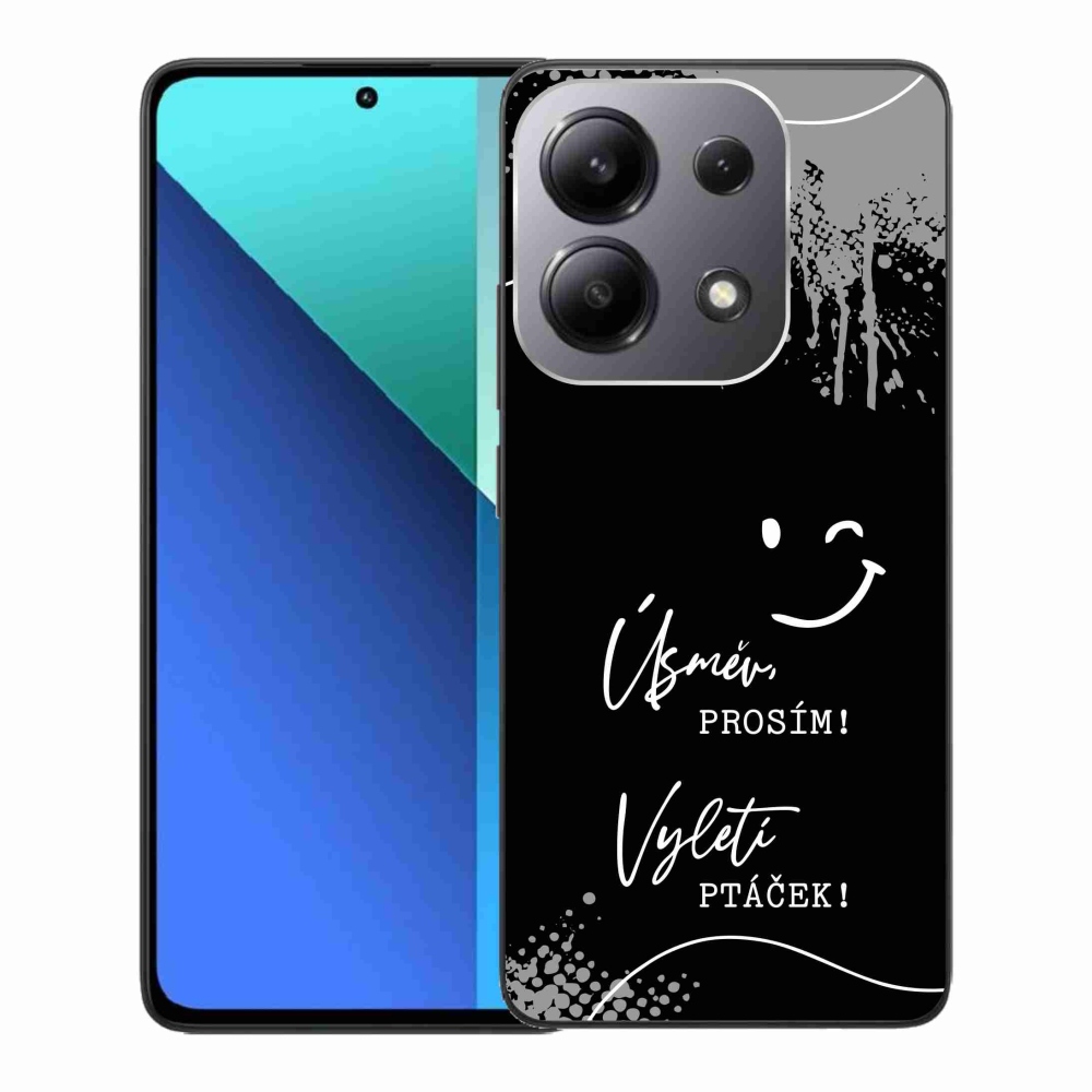 Gél borító mmCase a Xiaomi Redmi Note 13-hoz - vicces szöveg 4 fekete háttérrel