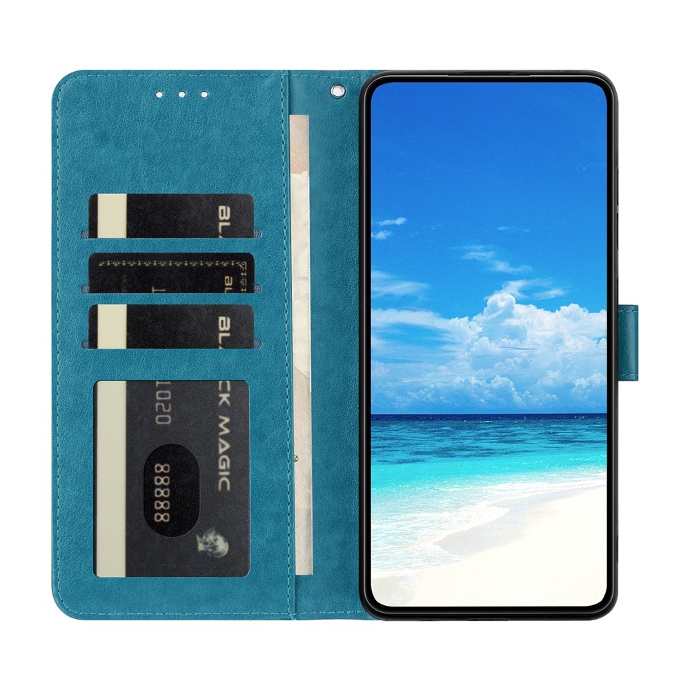 Virágos pillangó könyvtáska Google Pixel 10 Pro XL/Pixel 9 Pro XL - kék