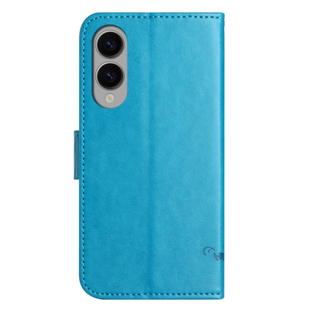 Virágos könyv tok Samsung Galaxy S25 Edge készülékhez - kék
