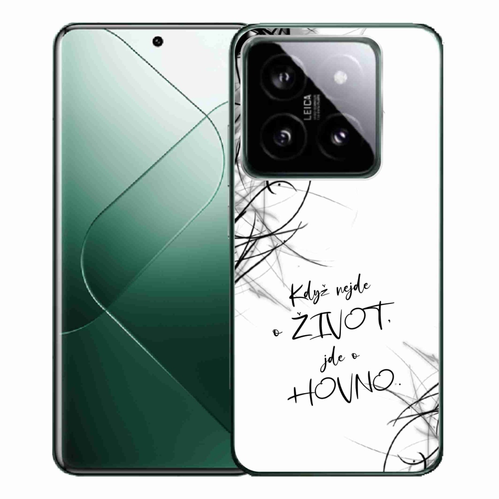 Gél borító mmCase a Xiaomi 14 Pro-hoz - vicces szöveg 16 fehér háttérrel