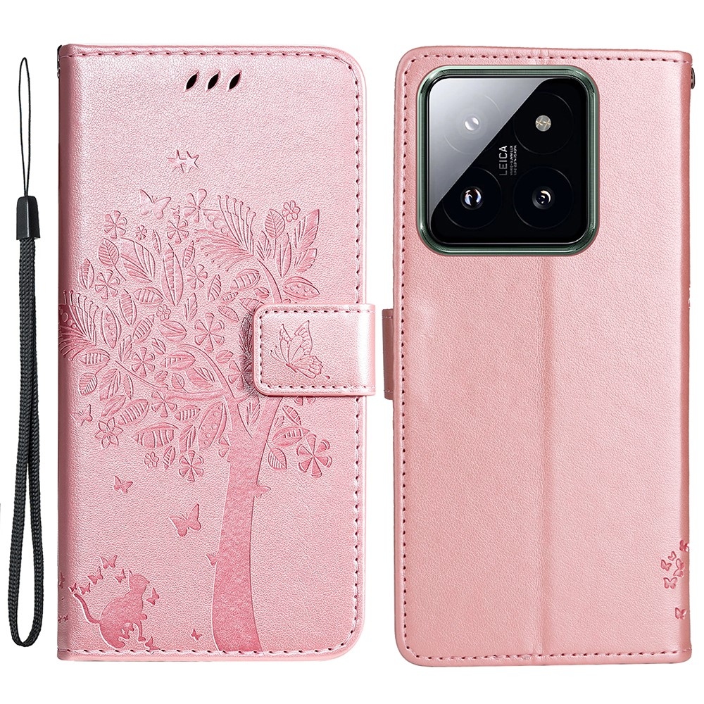Fák könyve tok Xiaomi 14 Pro - rózsaarany