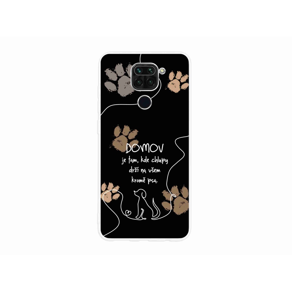 Gél borító mmCase a Xiaomi Redmi Note 9-hez - kutya motívum fekete háttérrel