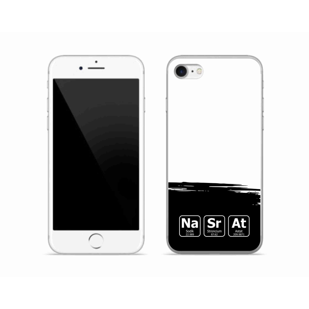 Gél borítás mmCase iPhone SE (2020) - kémiai elemek fekete és fehér háttérrel