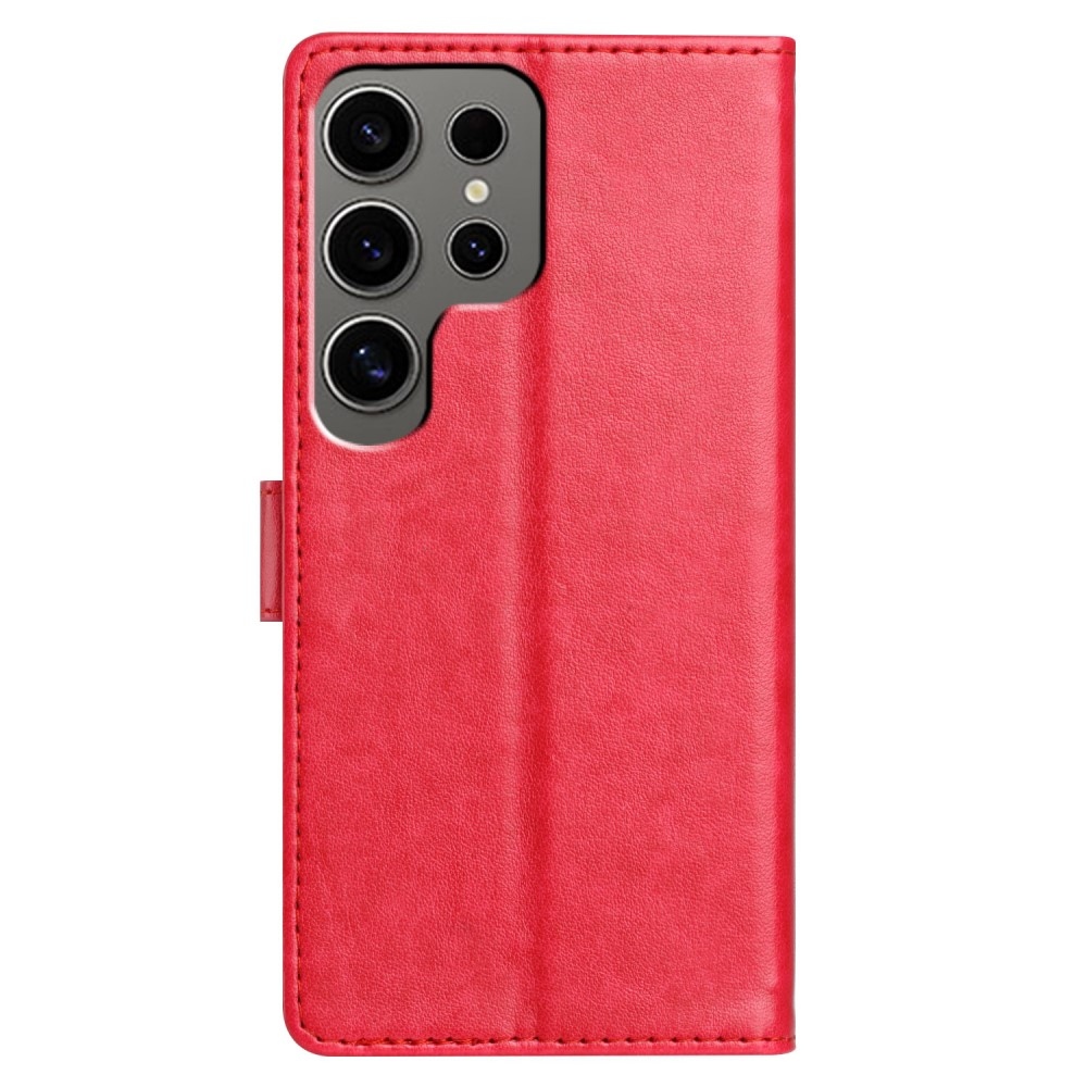 Vérrögök könyv tok Samsung Galaxy S25 Ultra - rózsaszínű