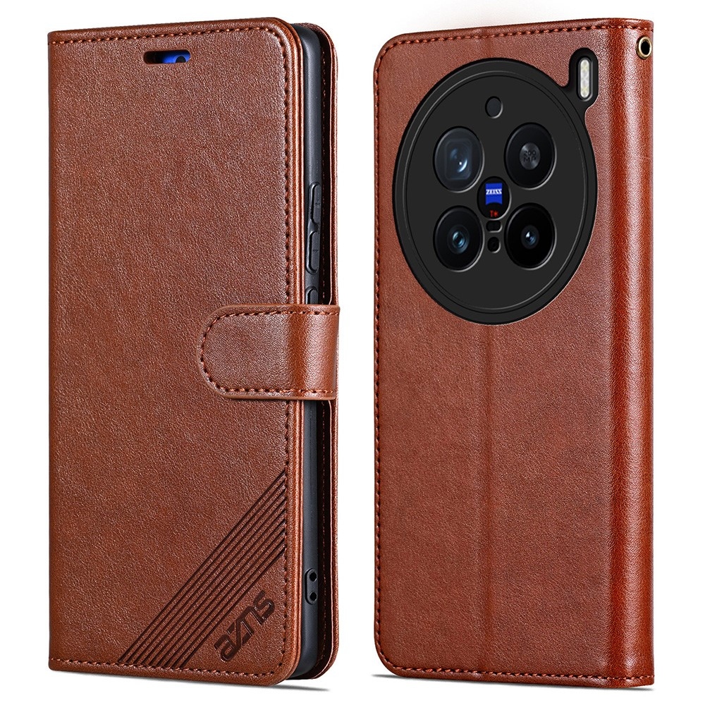 AZNS könyv tok a Vivo X200 Pro 5G készülékhez - barna