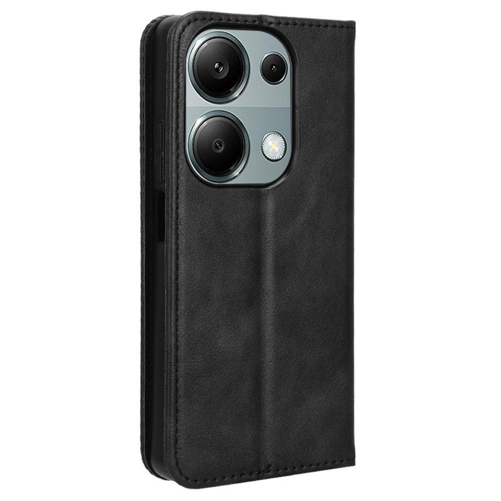 Vintage könyv tok a Xiaomi Redmi Note 14S/Note 13 Pro 4G/Poco M6 Pro számára - fekete