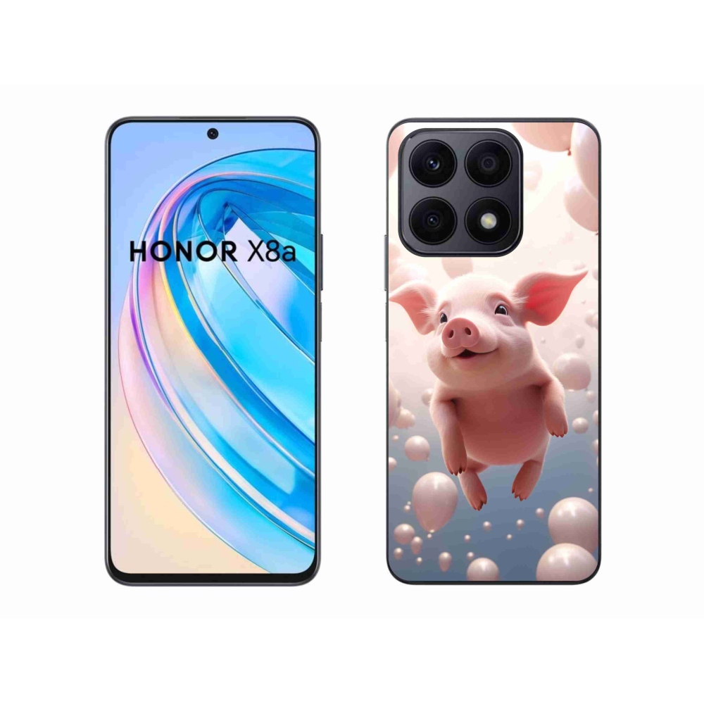 Gél borító mmCase a Honor X8a számára - malac lufikkal