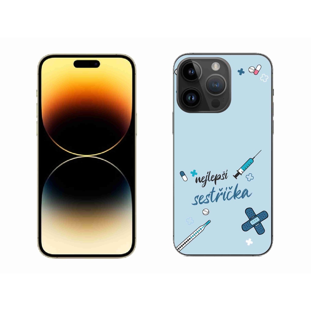 Gél borítás mmCase iPhone 14 Pro Max 6.7 készülékhez - legjobb kishúg kék háttérrel