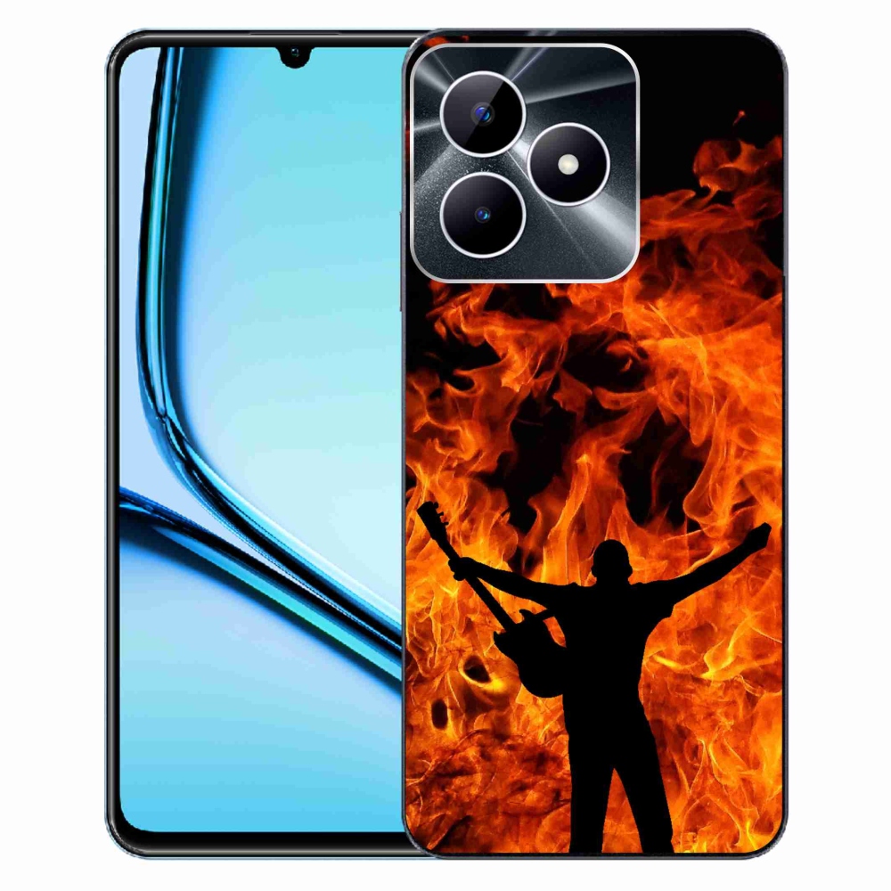 Zselés borítás mmCase a Realme Note 50-hez - zenész és tűz