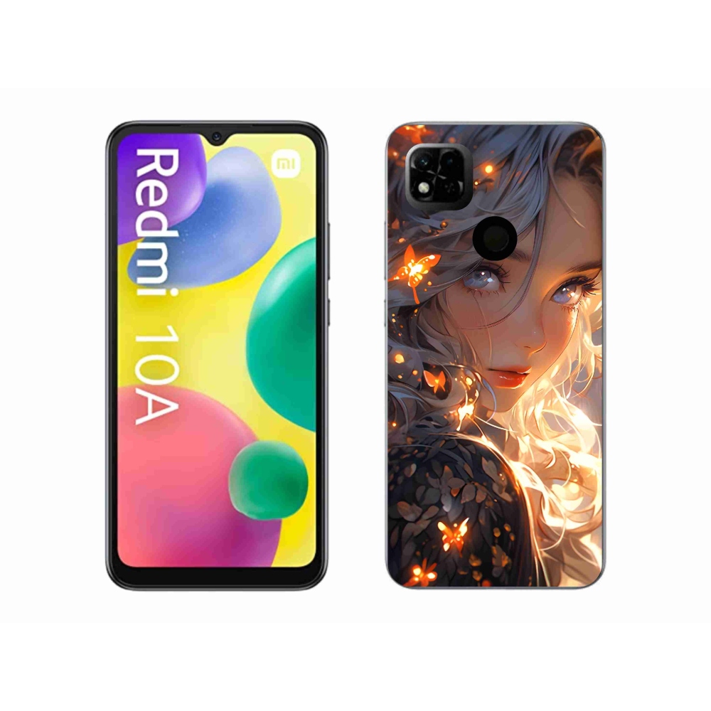 Gél borító mmCase a Xiaomi Redmi 10A számára - lány és pillangók