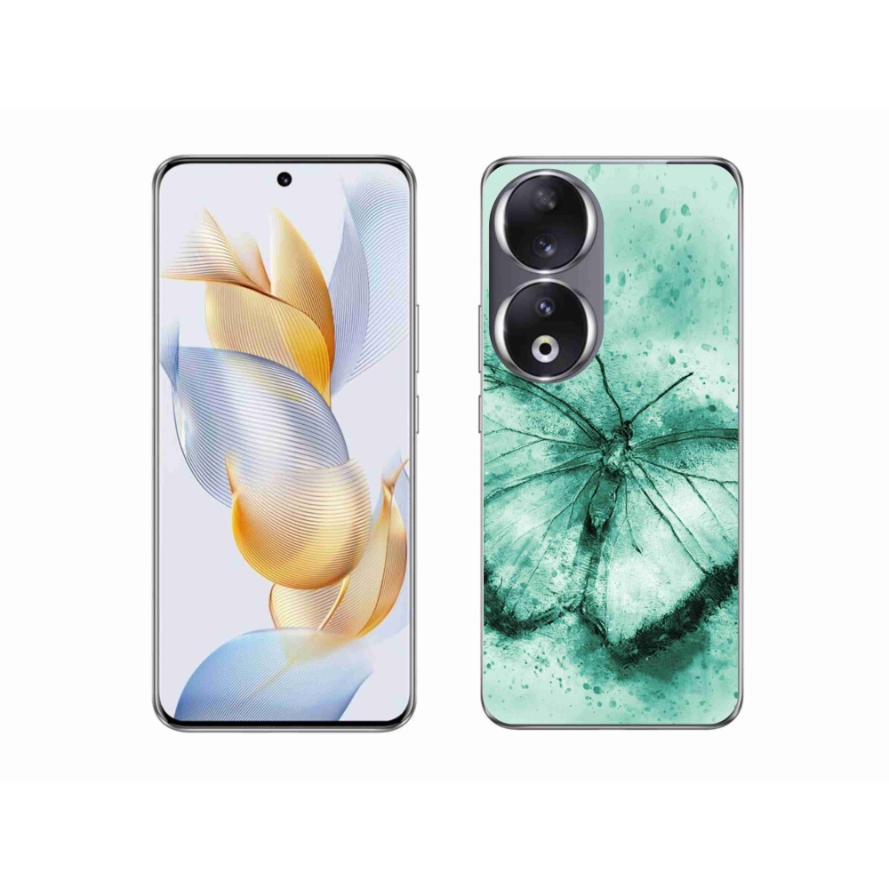 Gél tok mmCase a Honor 90-hez - zöld pillangó