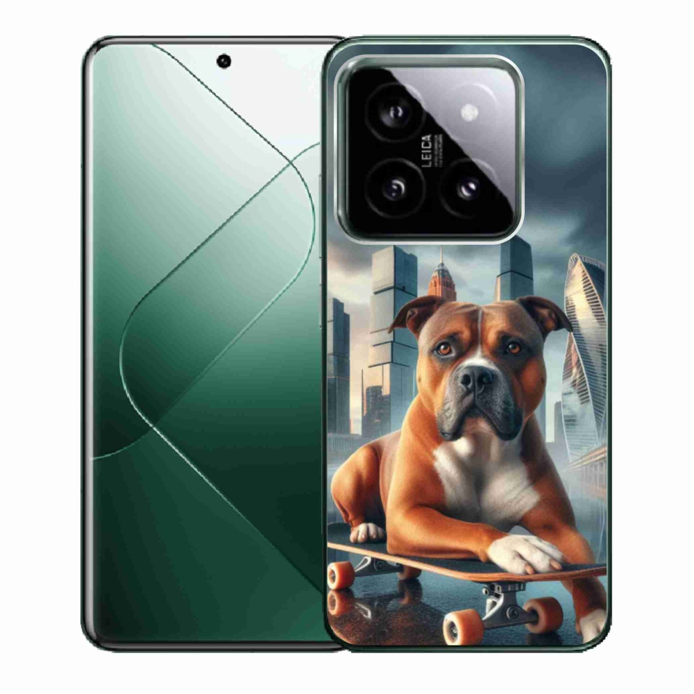 Gél borítás mmCase a Xiaomi 14-hez - kutya gördeszkán