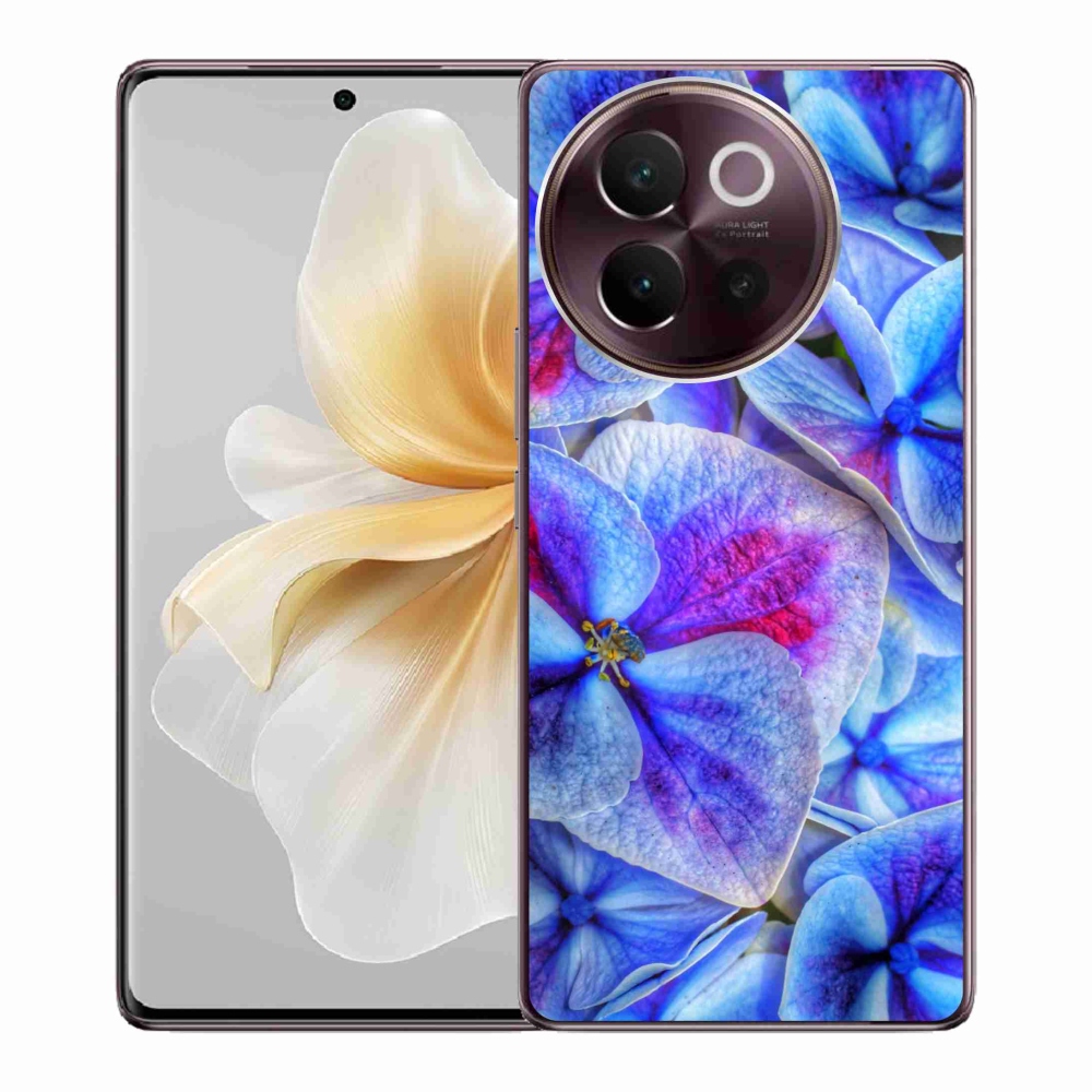 Gél védőhuzat mmCase a Vivo V40 Lite 5G készülékhez - kék virágok 1