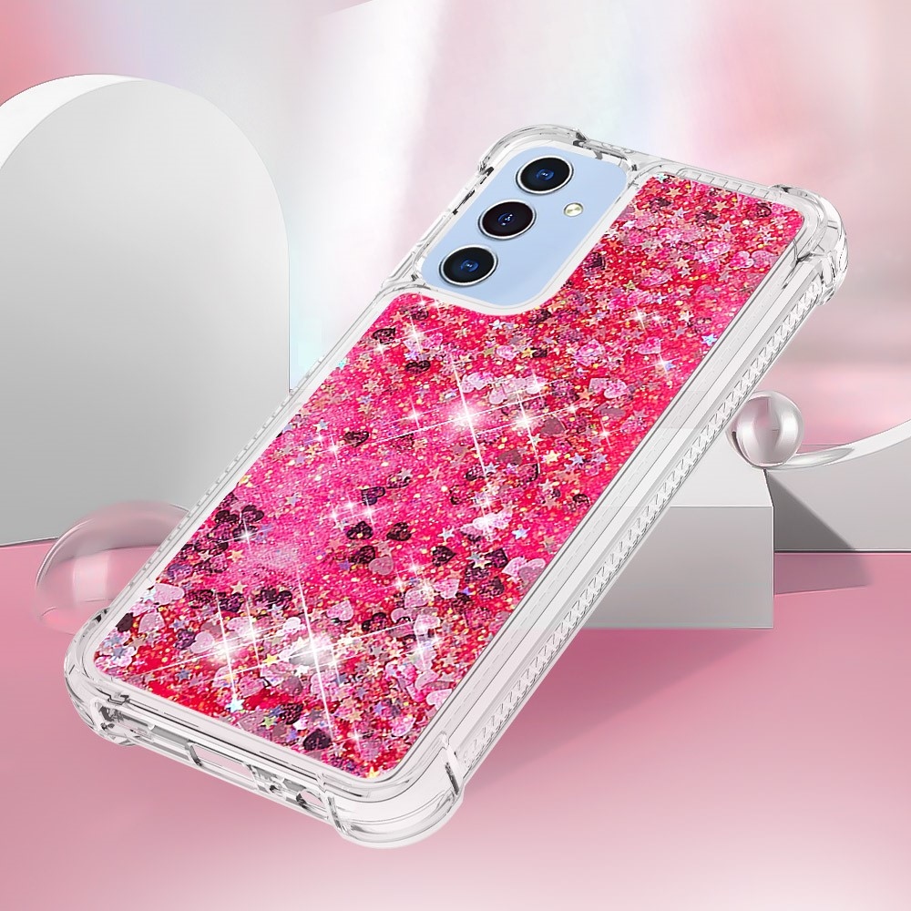 Glitter homokóra zselés tok Samsung Galaxy A26 5G - rózsaszín/szívek
