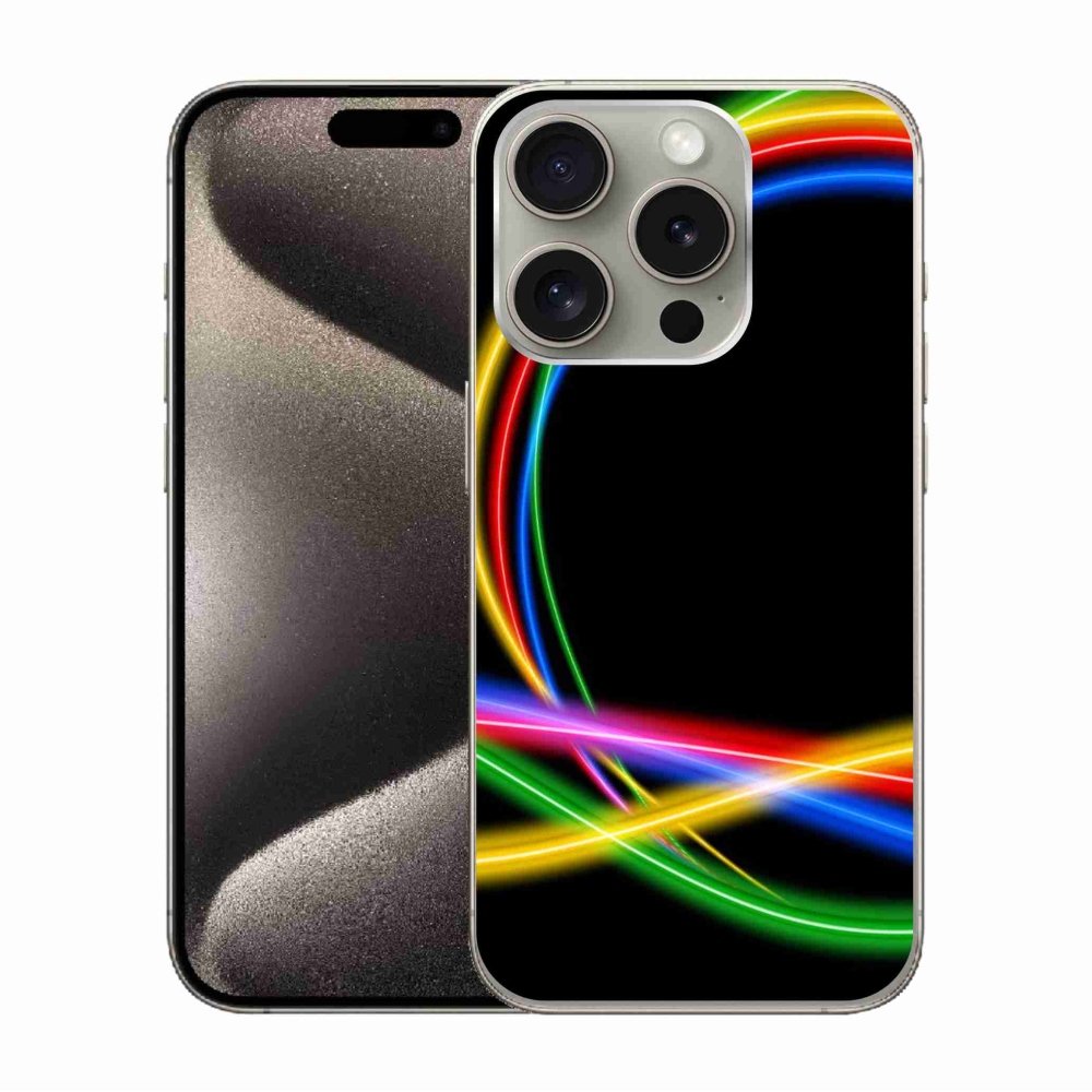 Gél tok mmCase iPhone 15 Pro készülékhez - neon körök