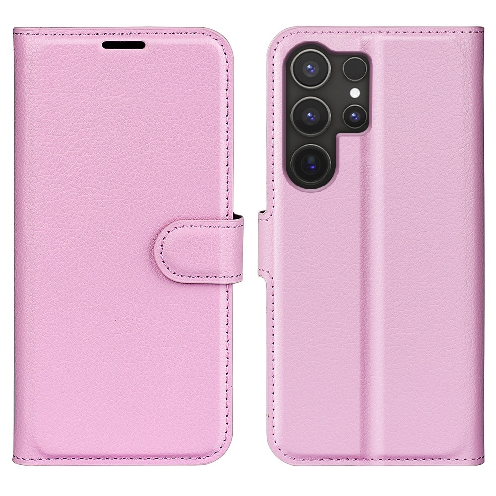 Litchi könyv tok Samsung Galaxy S25 Ultra - rózsaszínű