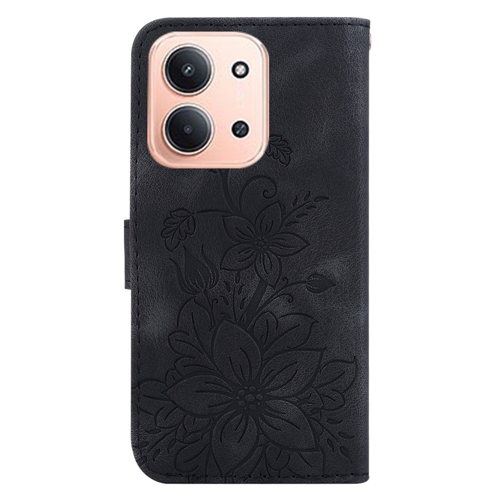 Lily könyv tok Xiaomi Redmi 15C 4G/5G (173mm) - fekete
