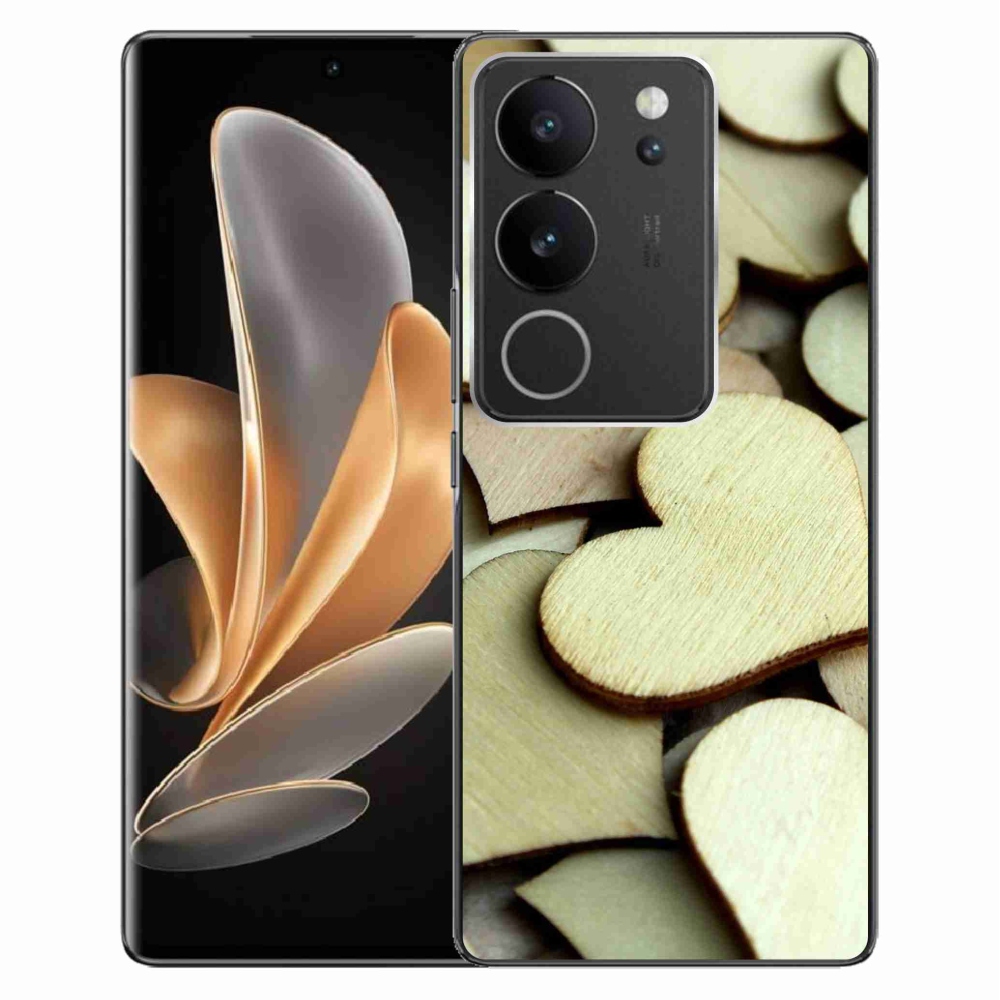 Gél borító mmCase a Vivo V29 5G-hez - fából készült szívek