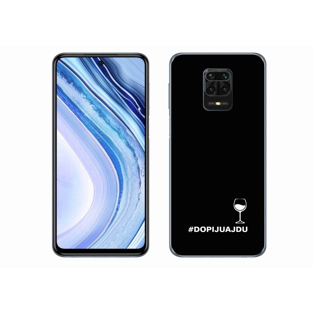 Gél borítás mmCase a Xiaomi Redmi Note 9S-hez - bor motívum fekete háttérrel