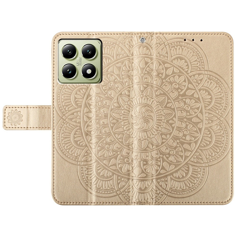 Mandala könyv tok Xiaomi 15T Pro-hoz - arany színű
