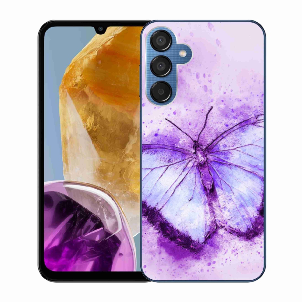 Gél védőhuzat mmCase Samsung Galaxy M15 5G - lila pillangó