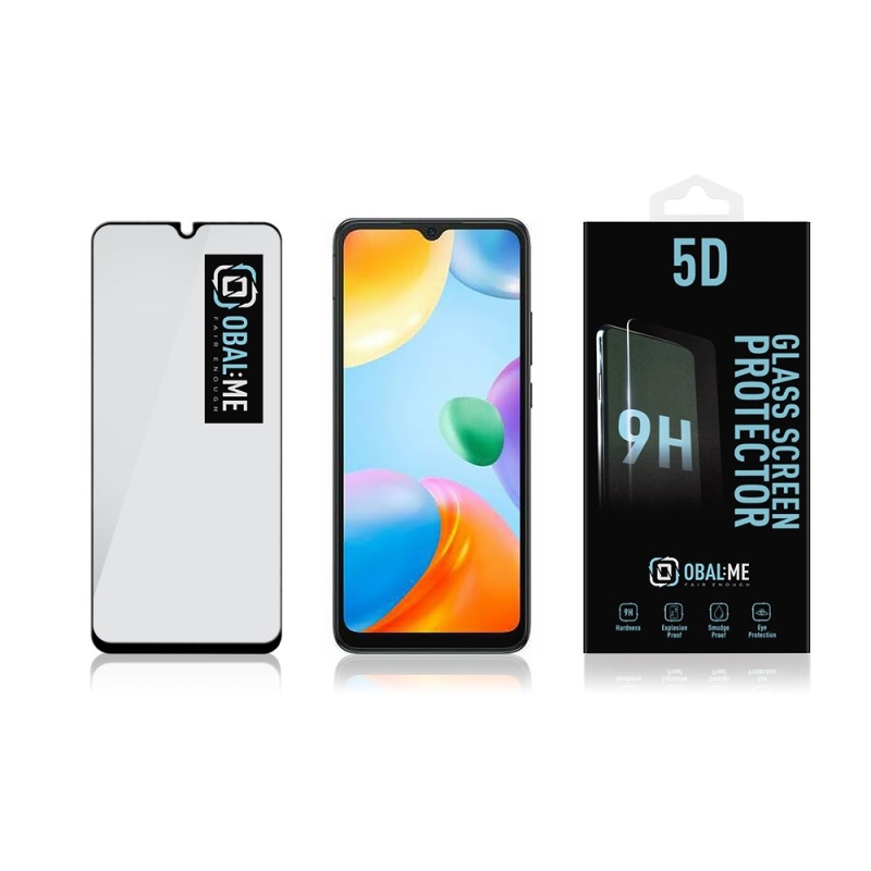 Fedél:Me 5D edzett üveg Xiaomi Redmi 10C Fekete