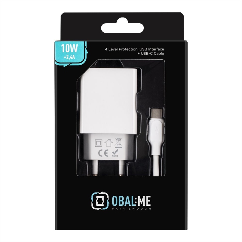 Csomagolás:Me utazási töltő USB-A 10W + USB-A/USB-C kábel 1m Fehér