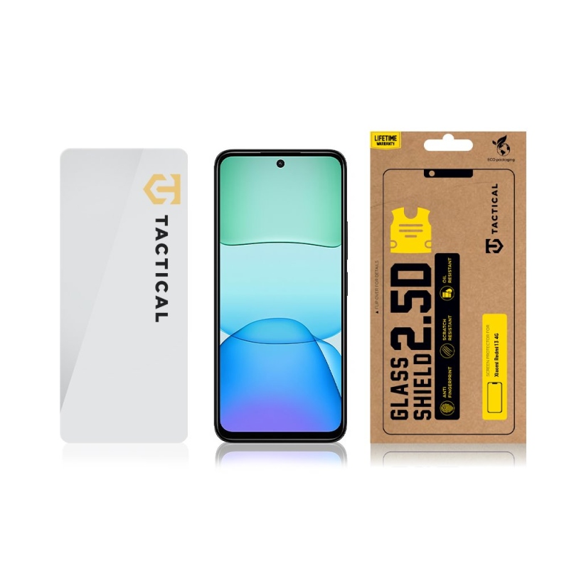 Taktikai üvegpajzs 2.5D üveg a Xiaomi Redmi 13 4G számára Clear