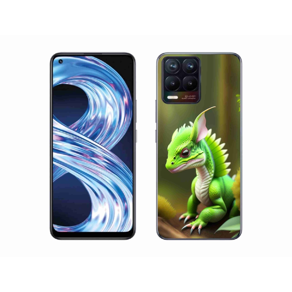 Gél borítás mmCase a Realme 8 4G - zöld sárkányon