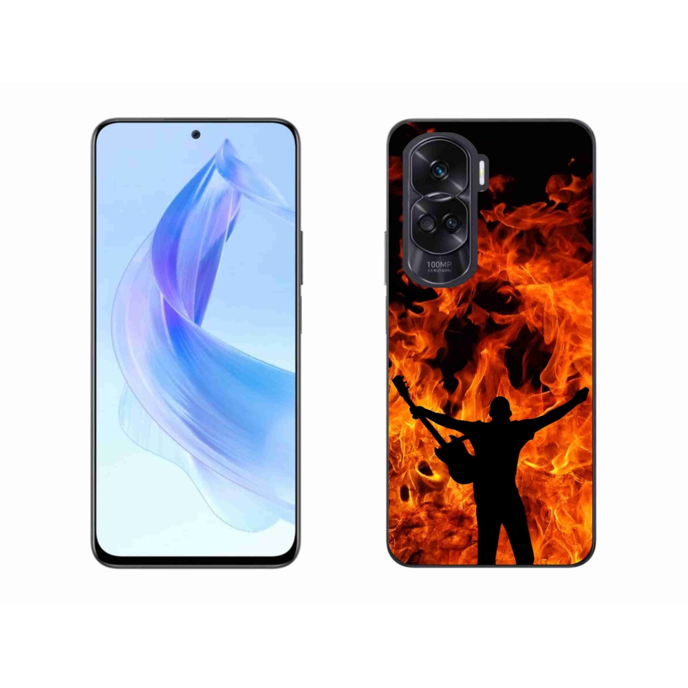 Zselés borítás mmCase a Honor 90 Lite-hoz - zenész és tűz