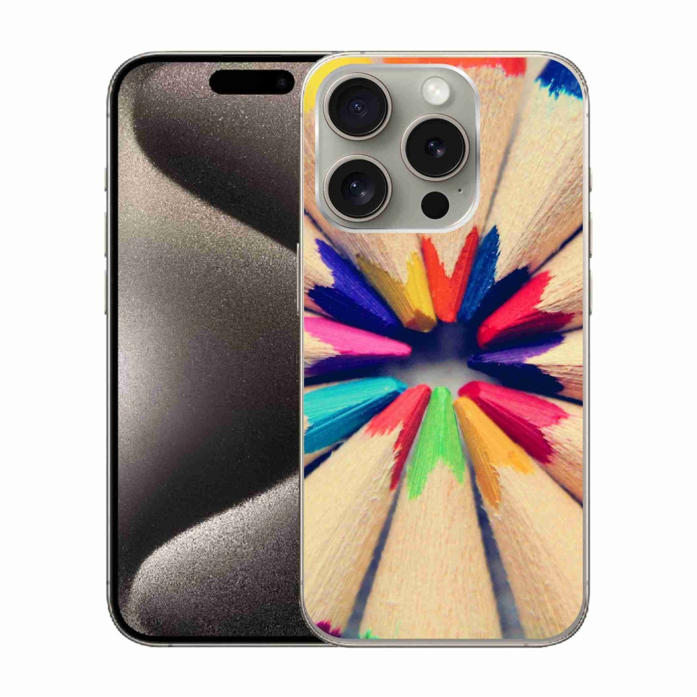 Zselés borítás mmCase iPhone 15 Pro készülékhez - zsírkréták